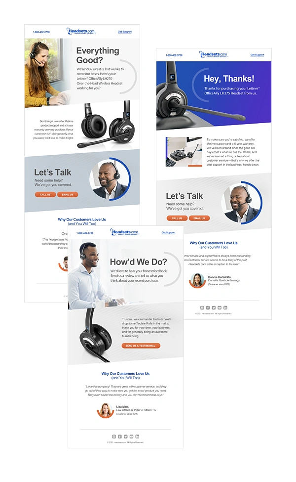 headsets email templates